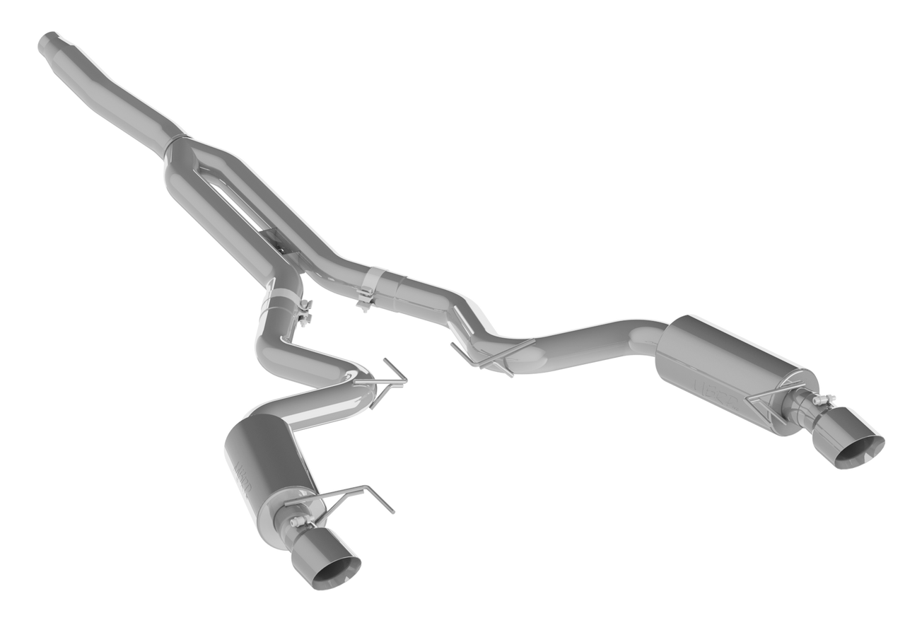 3" Cat Back, Dual Split Rear, Street Version, 4.5" tips AL, Ford Mustang 2.3 EcoBoost - not convertible 2015 - 2025