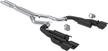 3" Cat-Back, Dual Split Rear w/ Quad Black Tips, 2024-2025 Ford Mustang 5.0L, Aluminized Steel, Race Profile
