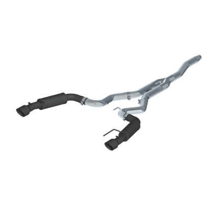3" Cat Back, Dual Split Rear, Race Version, 4.5" tips, Black Coated, Ford Mustang 2.3 EcoBoost - not convertible 2015 - 2025