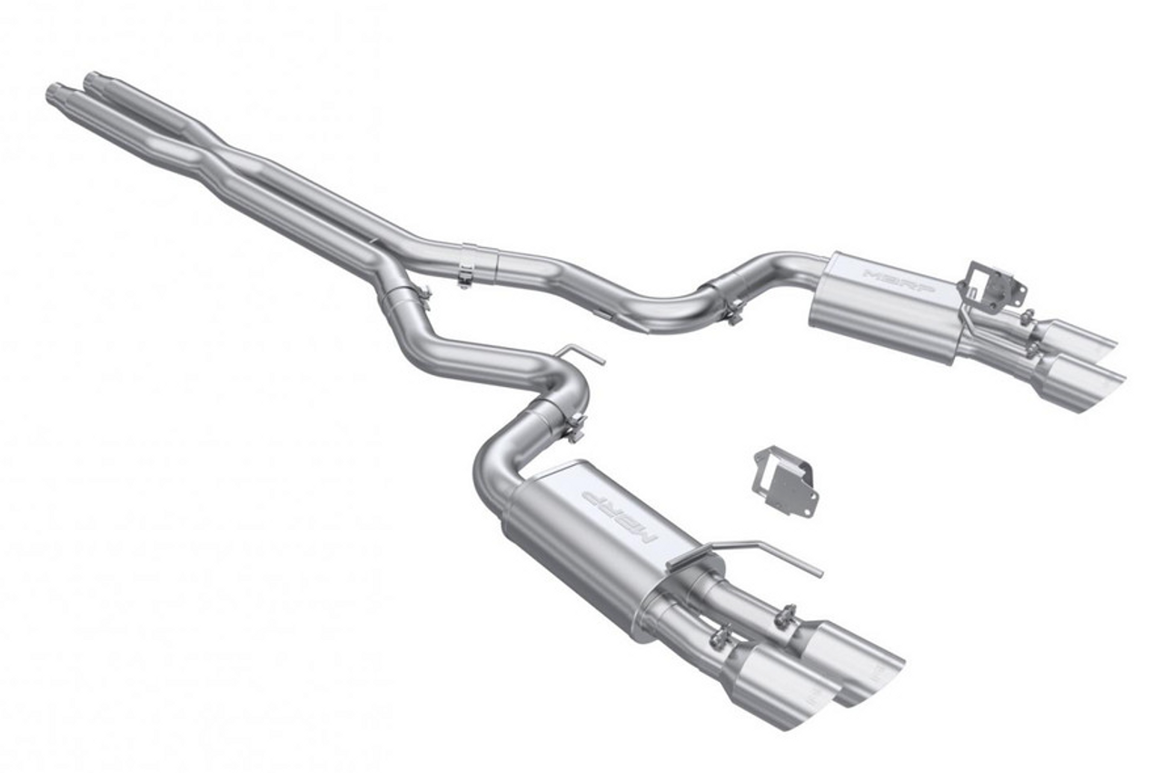 3" Cat-Back, Dual Split Rear w/ Quad Tips, 2024-2025 Ford Mustang GT 5.0L, Aluminized Steel, Street Profile